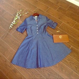 Soft Denim Polka dot shirt dress